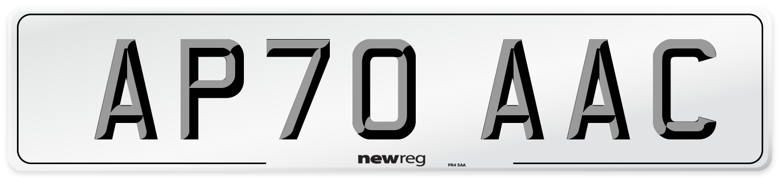AP70 AAC Number Plate from New Reg